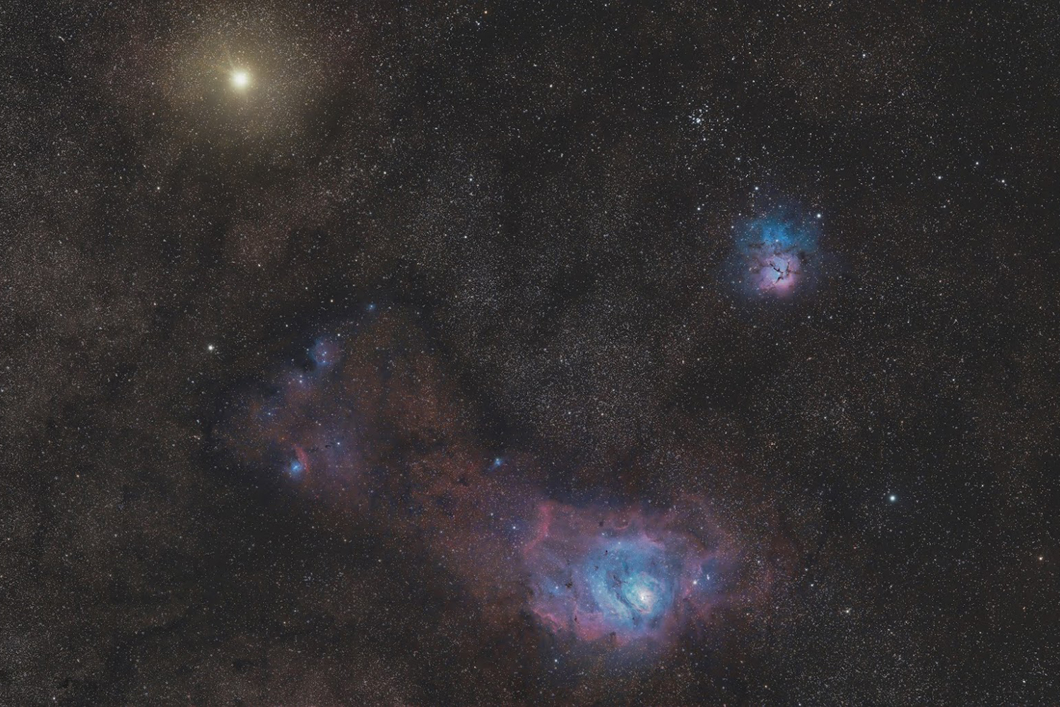 Trifid and Lagoon Nebula
